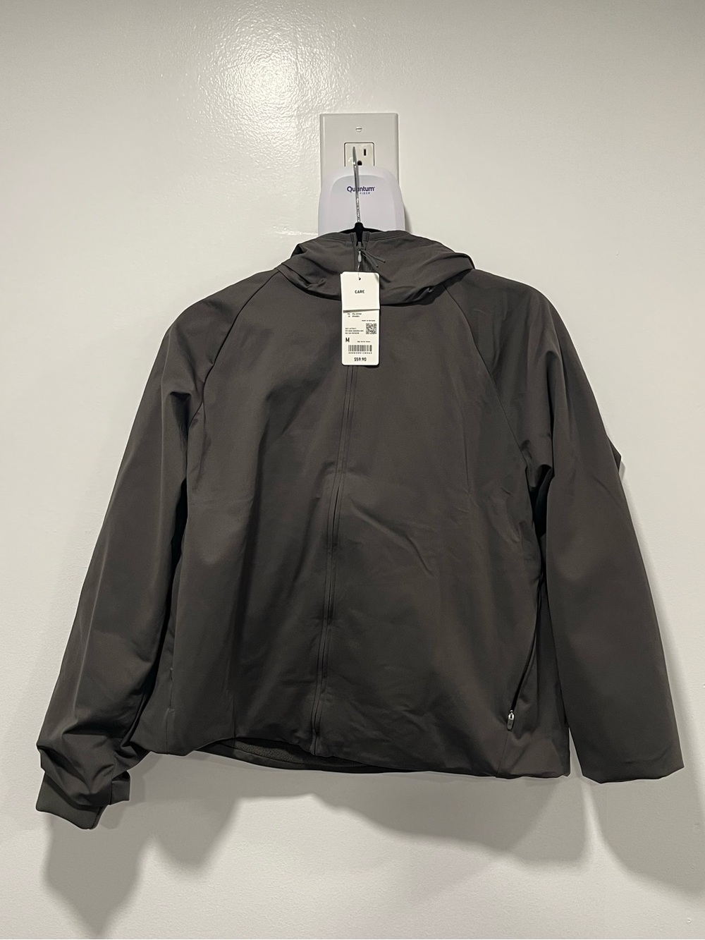 NWT Uniqlo Windproof Fleece Reversible Full-Zip Hoodie in 59 Dark Green - Picture 2 of 5